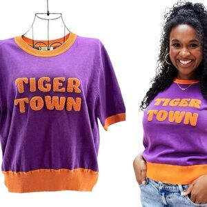 💚Monkee’s Clemson Tigers Women’s Size M Purple Orange Sweater College Fan ACC